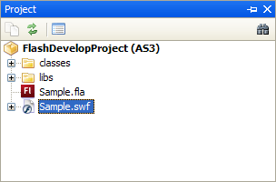 FlashDevelop Projectパネル